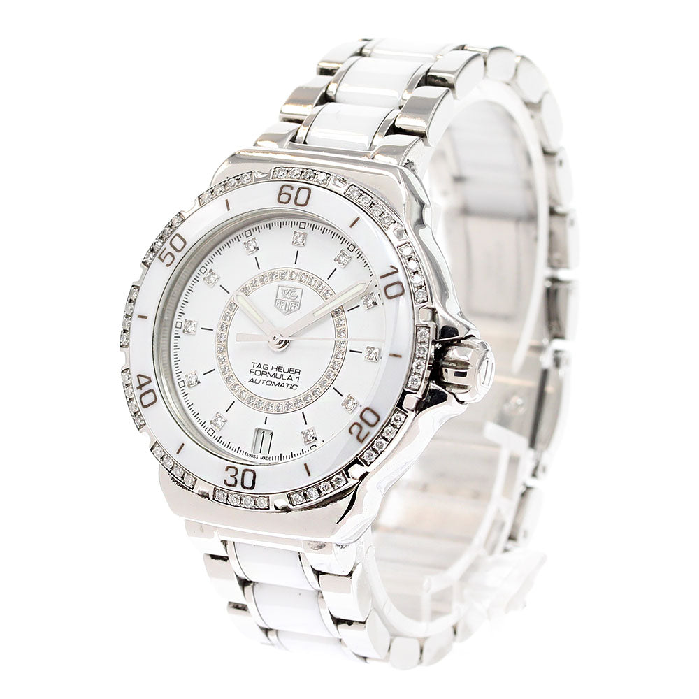 TAG HEUER Formula 1 WAU2213 Diamond Bezel white Dial Automatic Ladies_837335