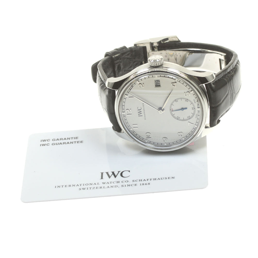 IWC SCHAFFHAUSEN Portugieser Handwind Eight Days IW510203 Silver Dial Hand Winding Men's Watch_837343