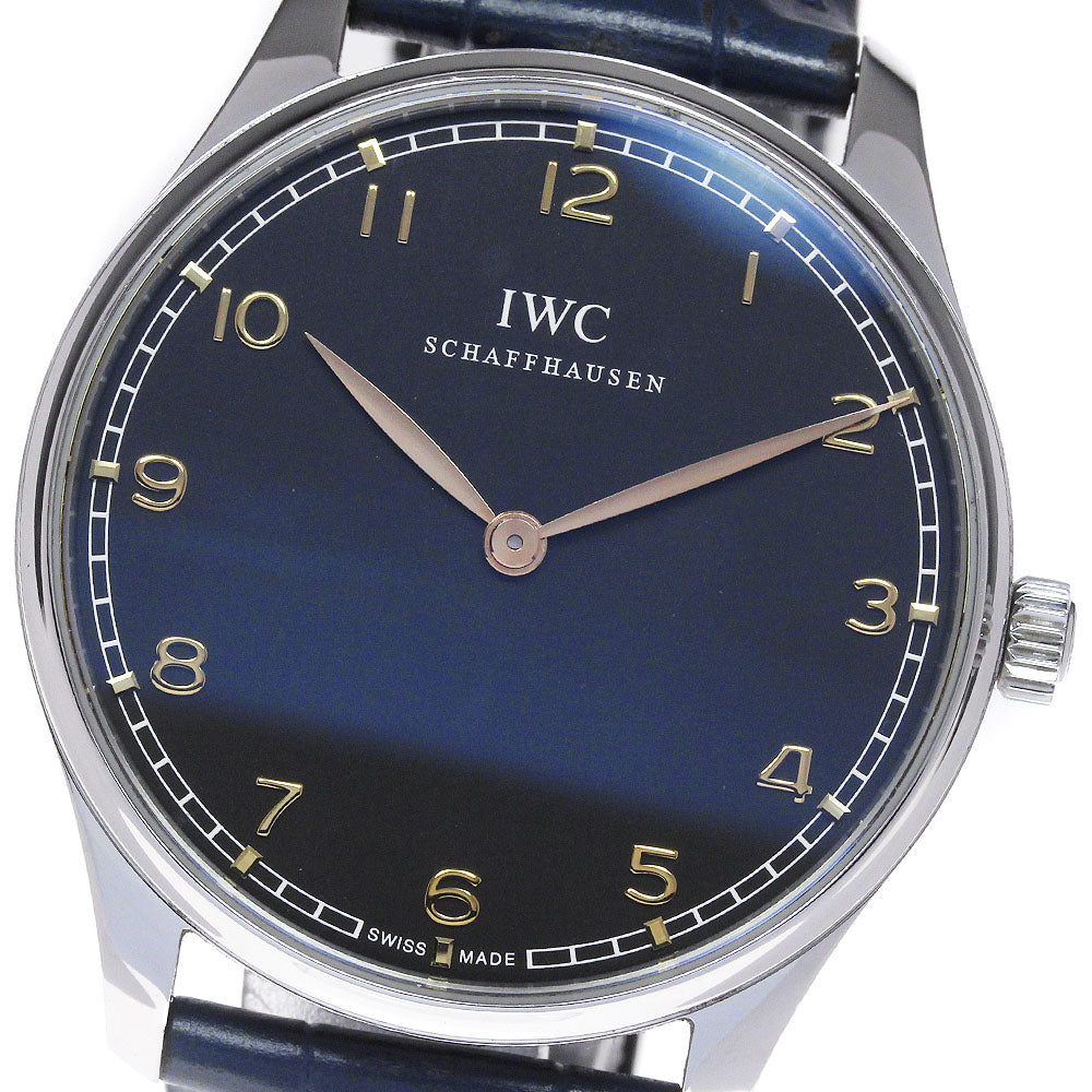 IWC SCHAFFHAUSEN Portugese IW570302 Chronograph black Dial Hand Winding Men's Watch_837355