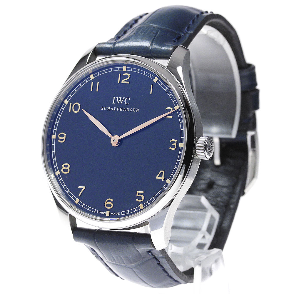 IWC SCHAFFHAUSEN Portugese IW570302 Chronograph black Dial Hand Winding Men's Watch_837355