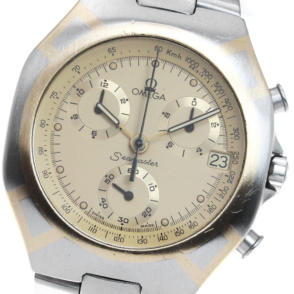 OMEGA Seamaster Polaris 2590.10 Chronograph gold Dial Quartz Men's Watch_837371