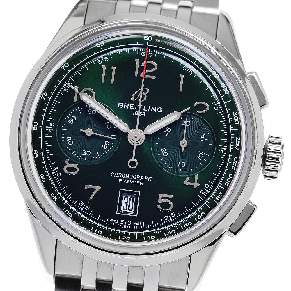 BREITLING Premier B01 Chronograph 42 AB0145 green Dial Automatic Men's_837381