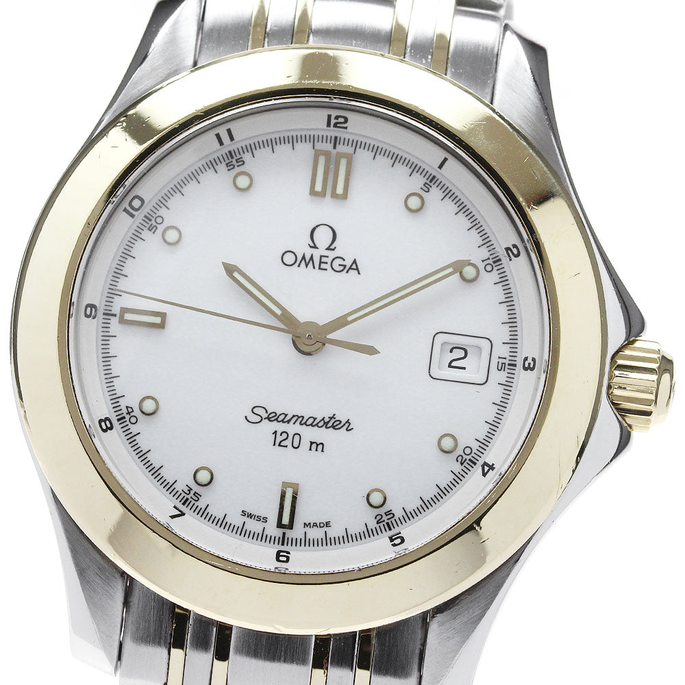 OMEGA Seamaster120 2311.20 YG2 tone date white Dial Quartz Men's Watch_837448