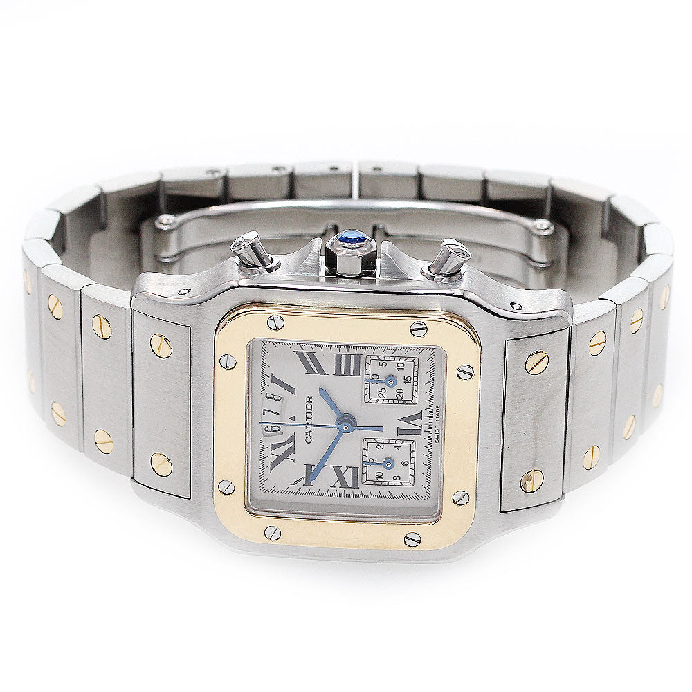 CARTIER Santos Galbee LM W20042C4 Chrono Reflex Quartz Men's Watch_837514