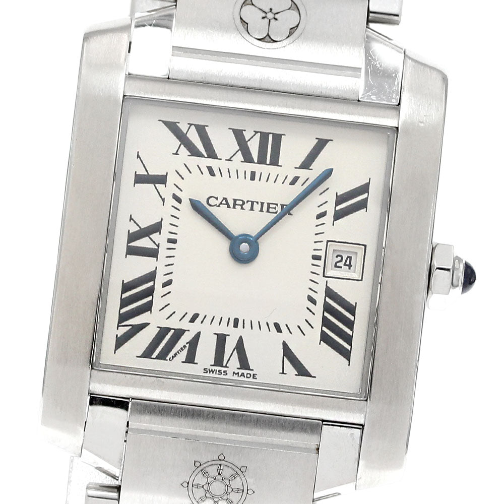 CARTIER Tank francaise MM W51011Q3 Engraving after bracelet beige Dial Quartz Men's Watch_837582