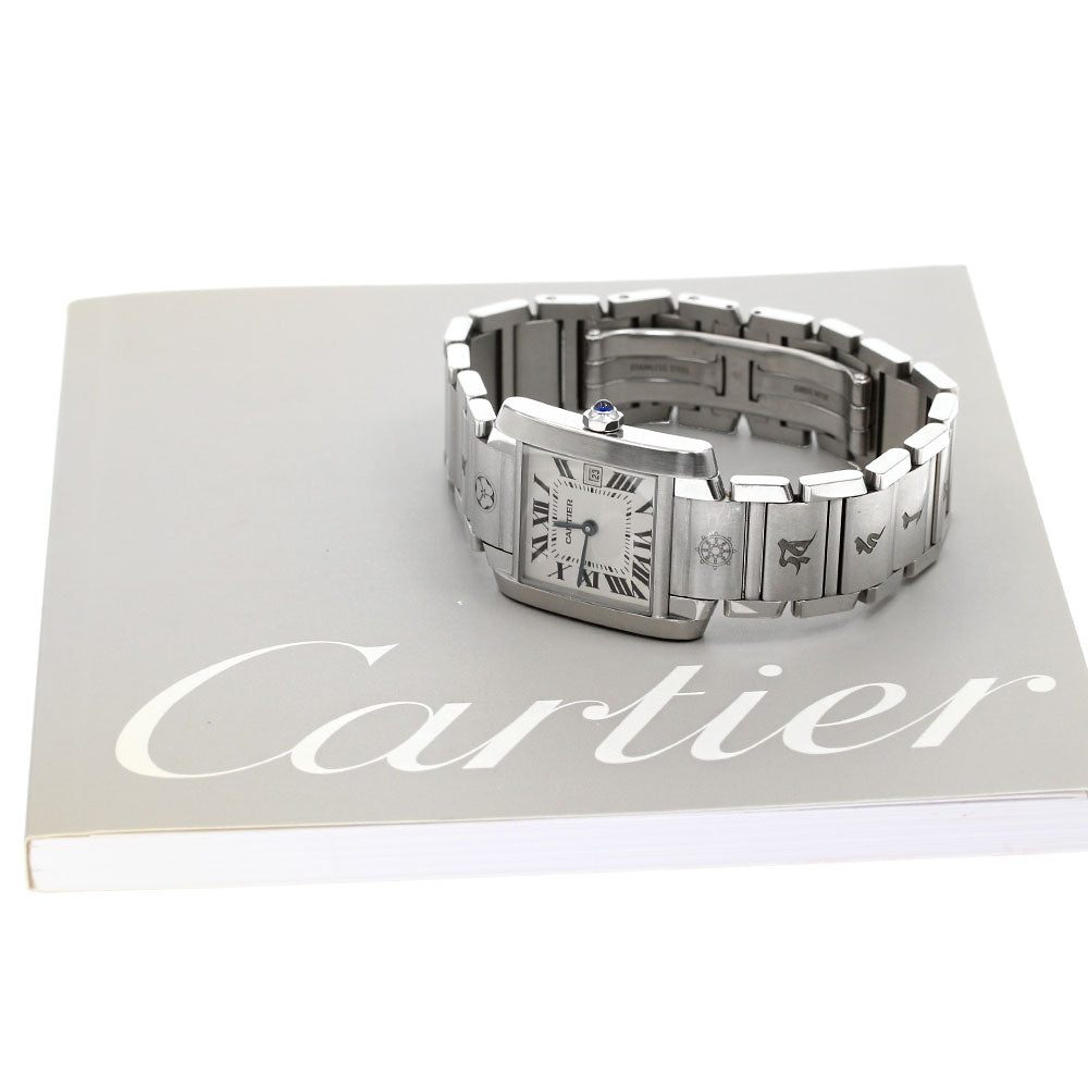 CARTIER Tank francaise MM W51011Q3 Engraving after bracelet beige Dial Quartz Men's Watch_837582