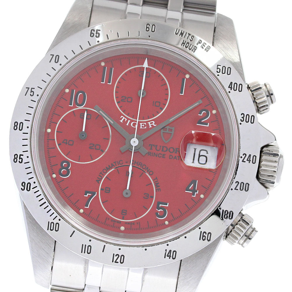 TUDOR Prince Date Chrono Time Tiger 79280 Red Dial Automatic Men's Watch_837688