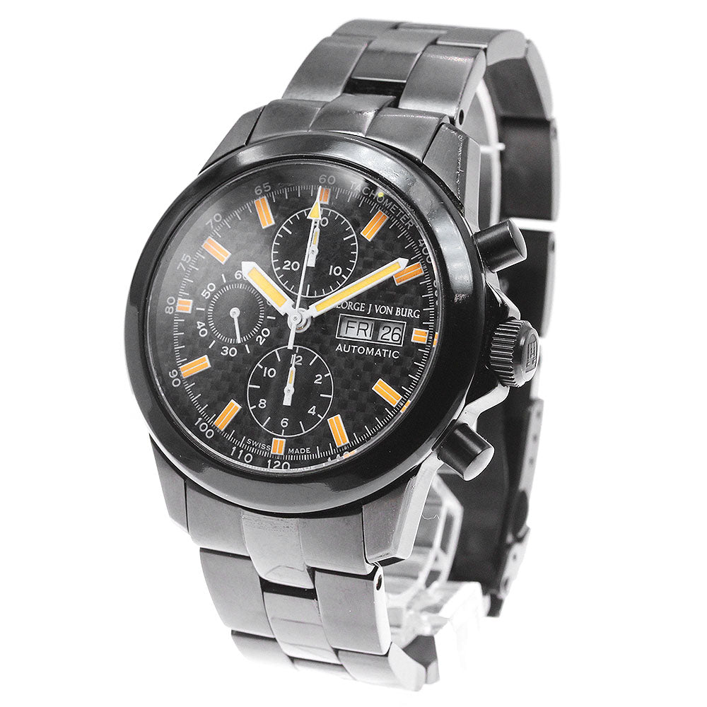 George J Von Burg MGJVB-0053 Chronograph black Dial Automatic Men's Watch_837704