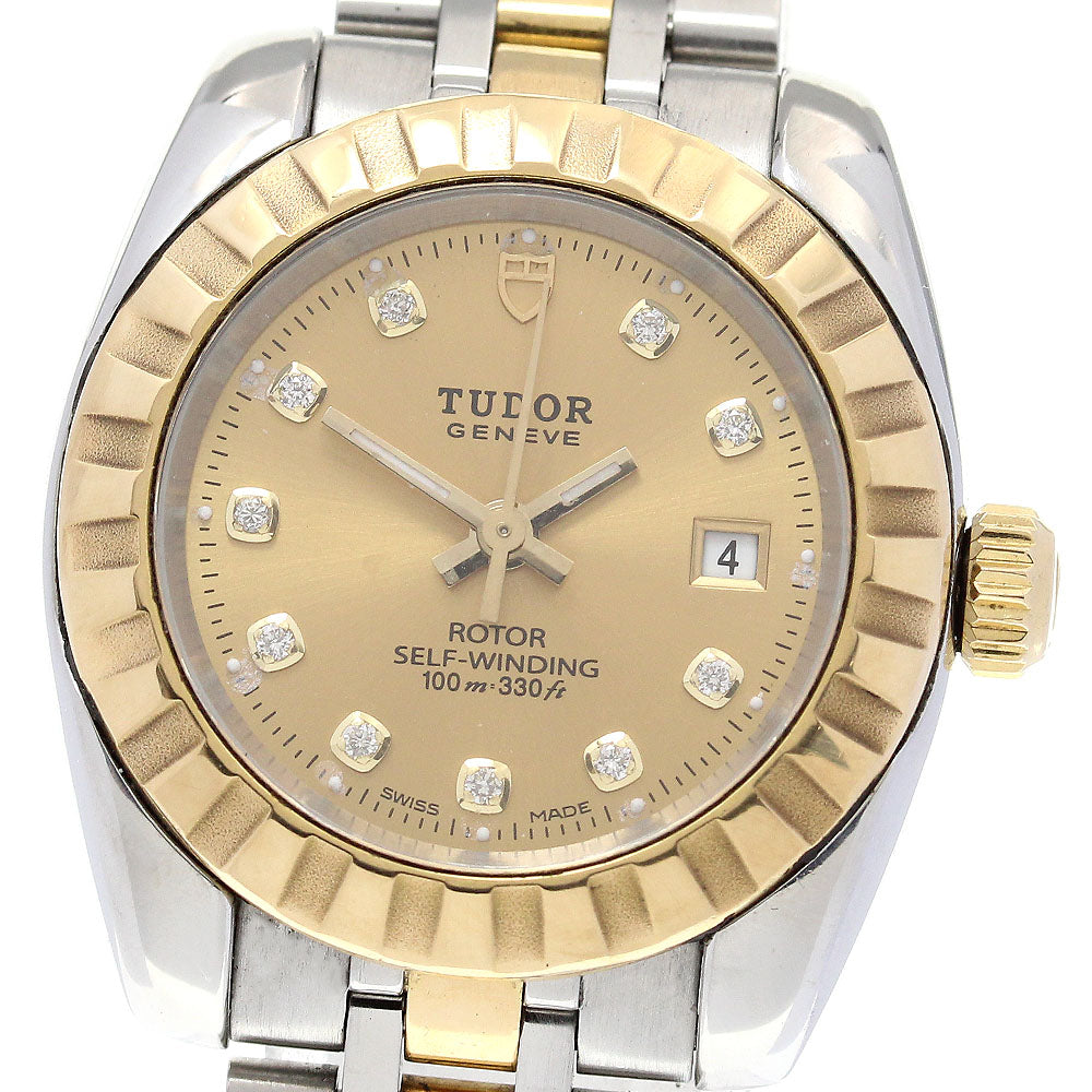 TUDOR Classic 22013 Date 10P diamond cal.2671 gold Dial Automatic Ladies_837723