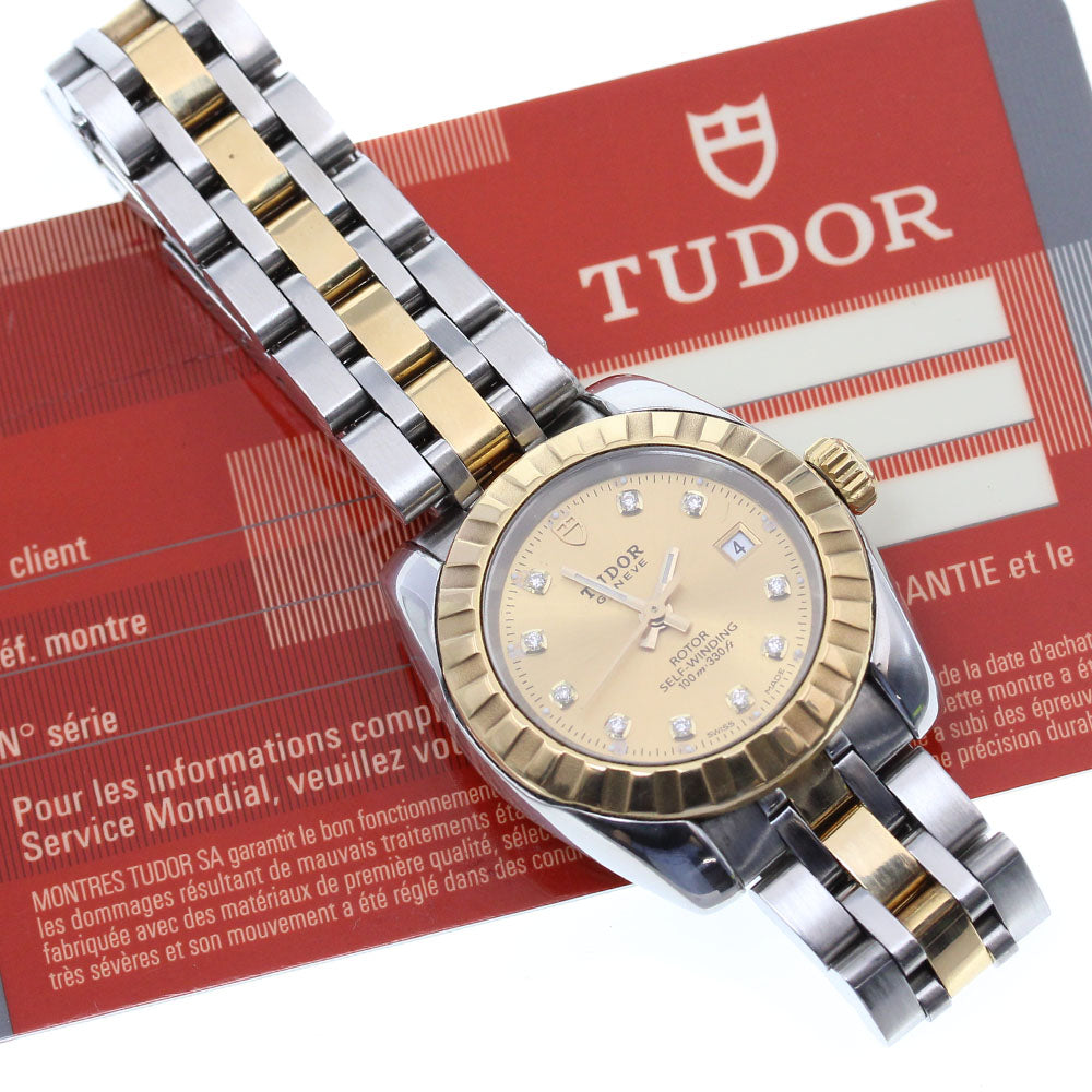 TUDOR Classic 22013 Date 10P diamond cal.2671 gold Dial Automatic Ladies_837723