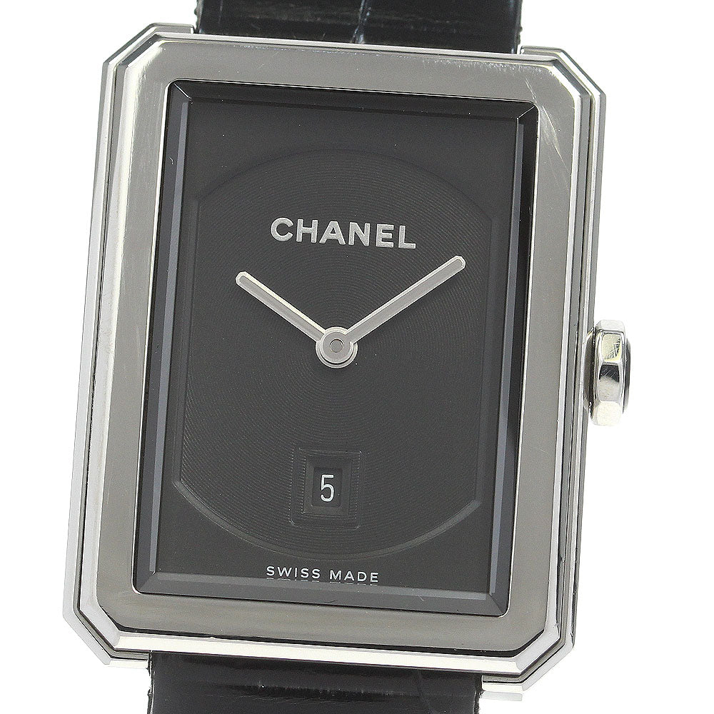 CHANEL boy friend H4884 Date black Dial Quartz Ladies Watch_837735