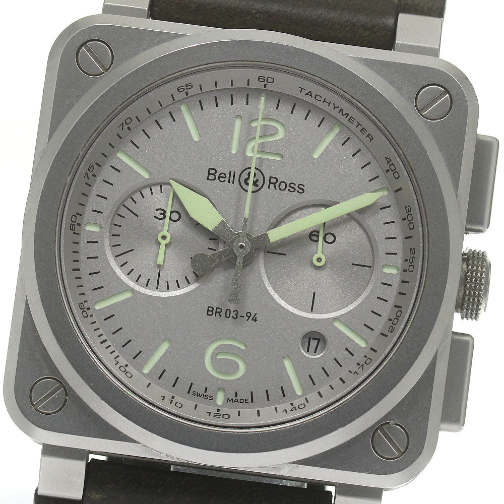 Bell＆Ross Hololum BR03-94-GR-ST Chronograph Silver Dial AT Men's Watch_837741