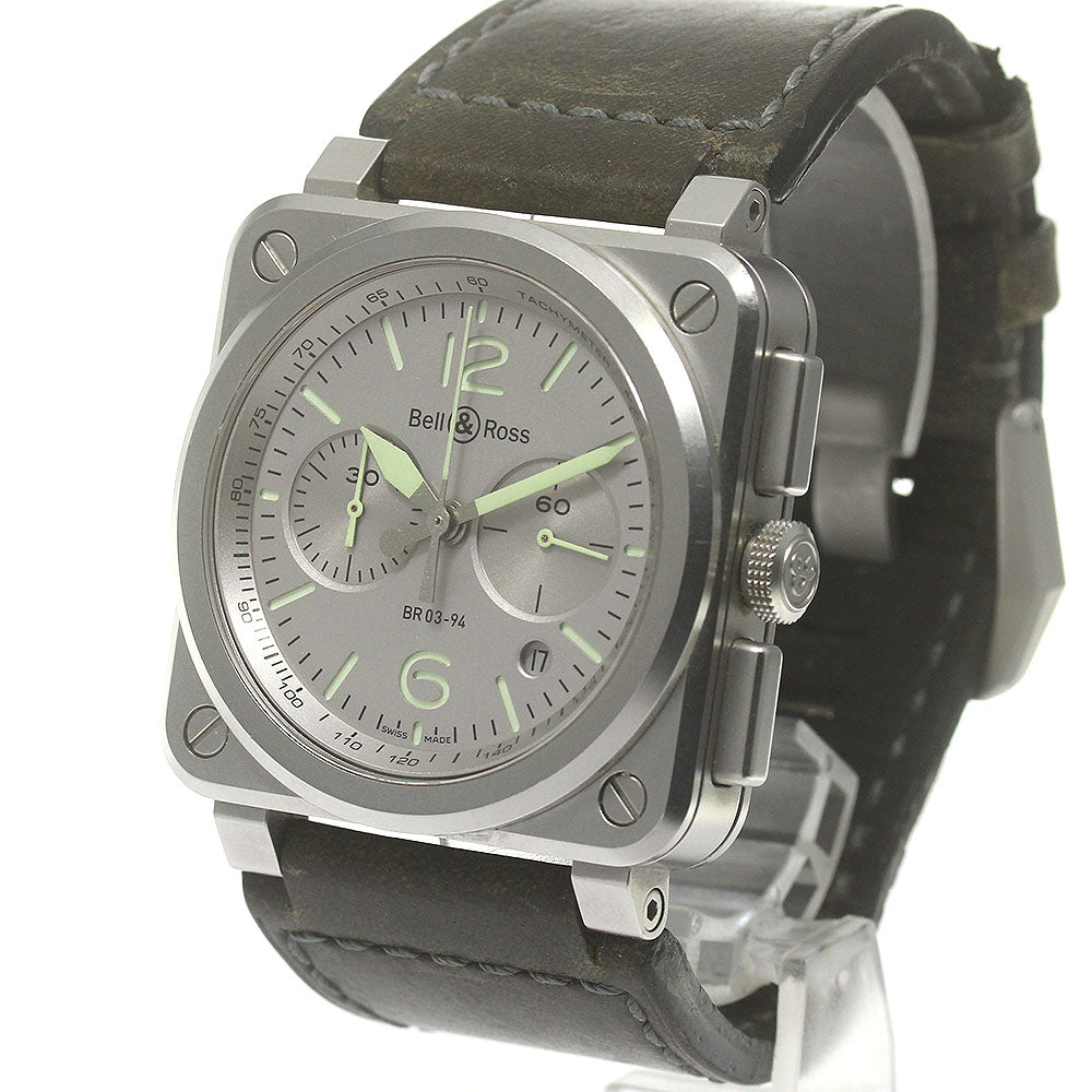 Bell＆Ross Hololum BR03-94-GR-ST Chronograph Silver Dial AT Men's Watch_837741
