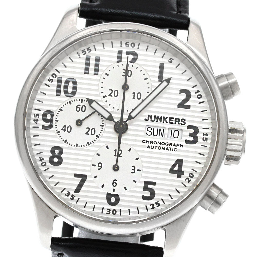 JUNKERS Gents 6218-1 Day-Date Chronograph Silver Dial Automatic Men's_837764