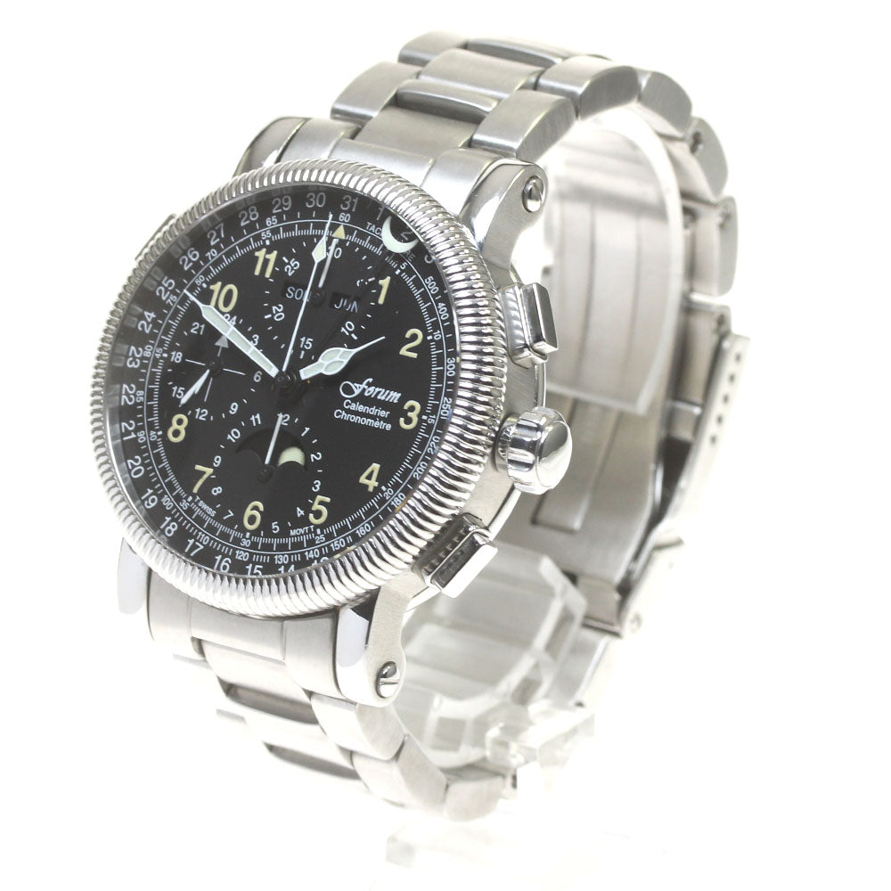 Forum Calendar Triple calendar moon phase black Dial Automatic Men's_837808