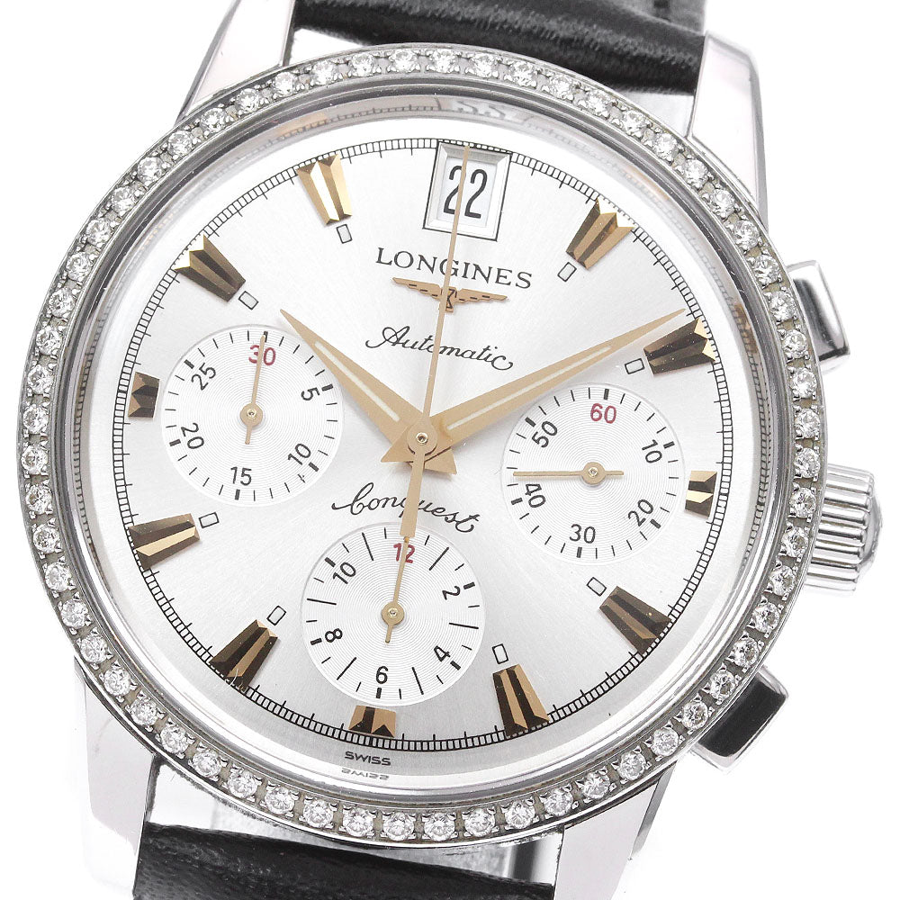 LONGINES Conquest L1.141.0 diamond bezel chronograph Automatic Ladies_837828