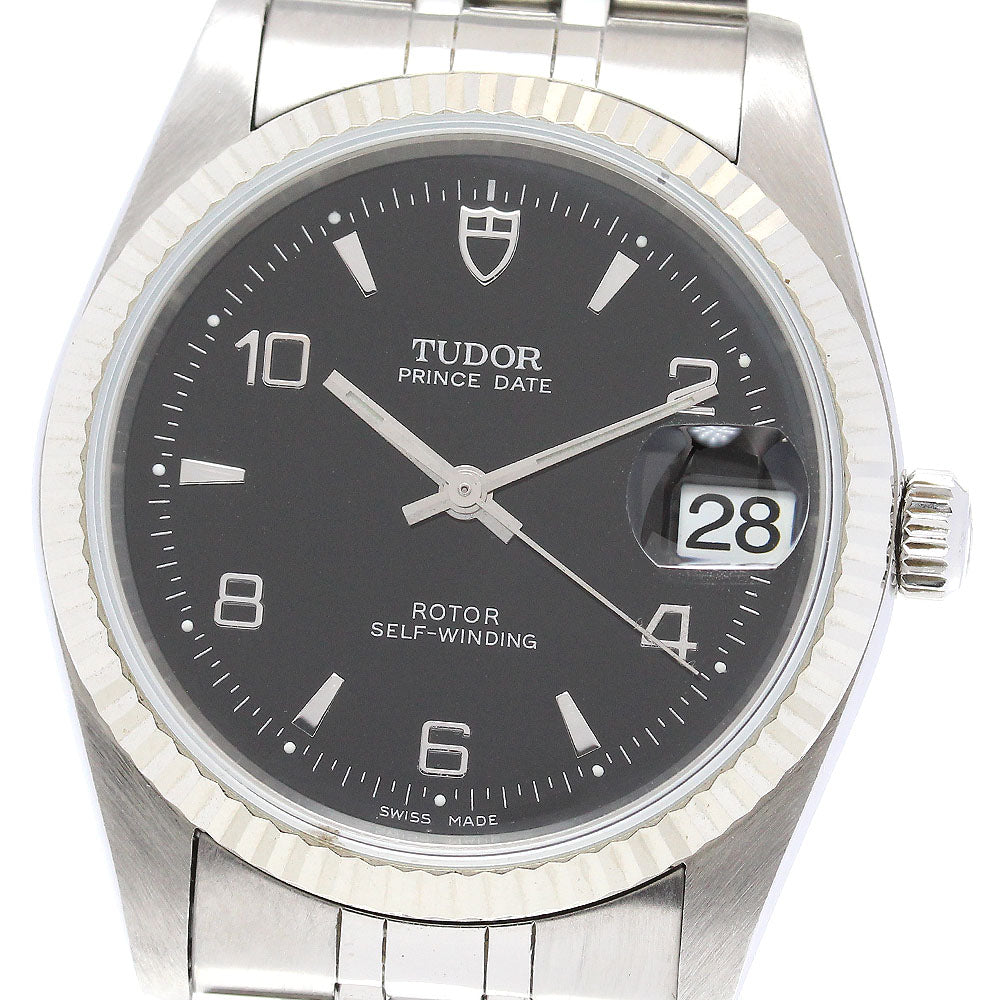 TUDOR Prince Date 74034 WG bezel black Dial Automatic Men's Watch_837866