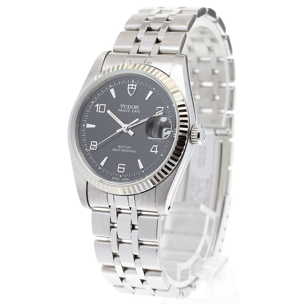 TUDOR Prince Date 74034 WG bezel black Dial Automatic Men's Watch_837866