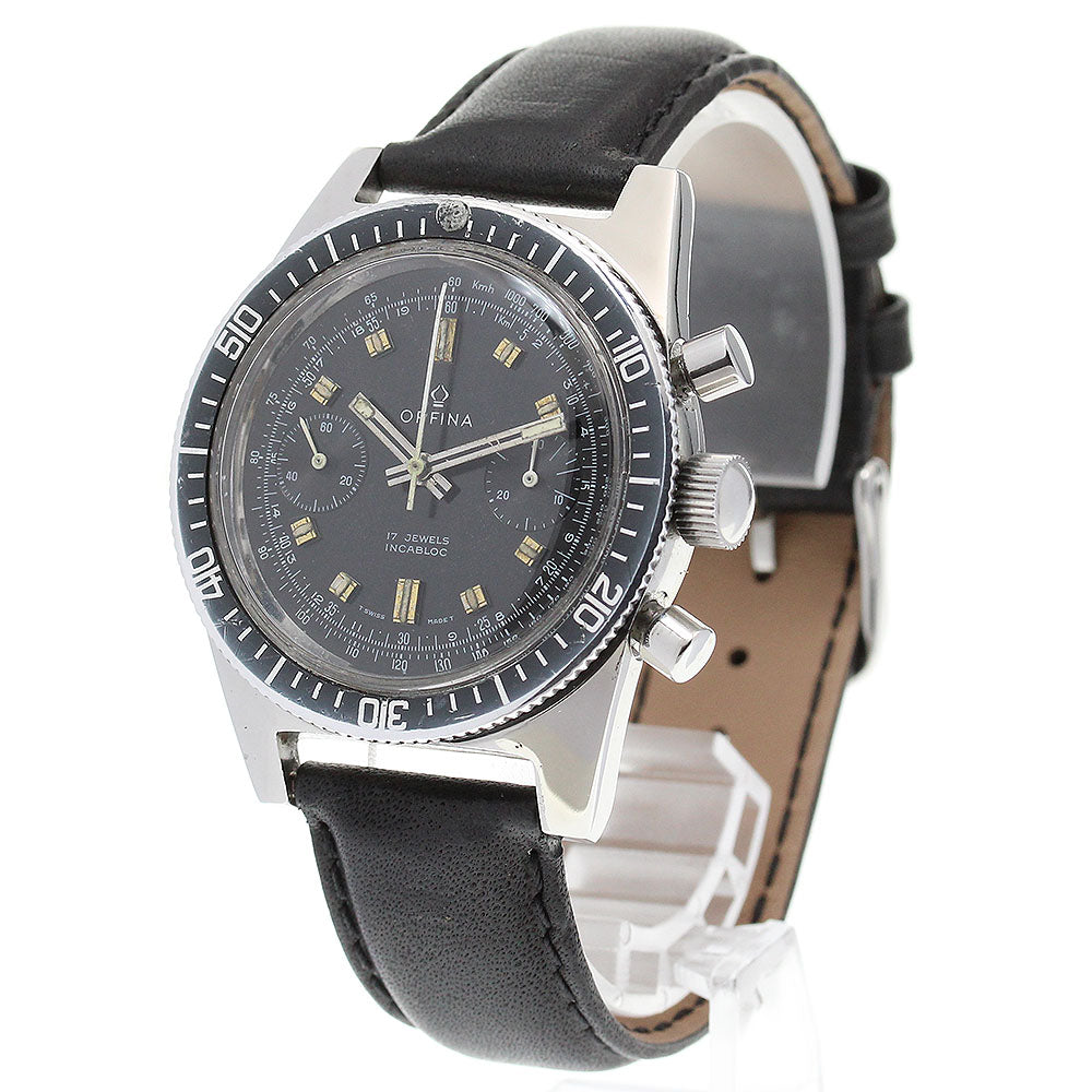 ORFINA 9141 Chronograph Vintage cal.7733 black Dial Hand Winding Men's_837878