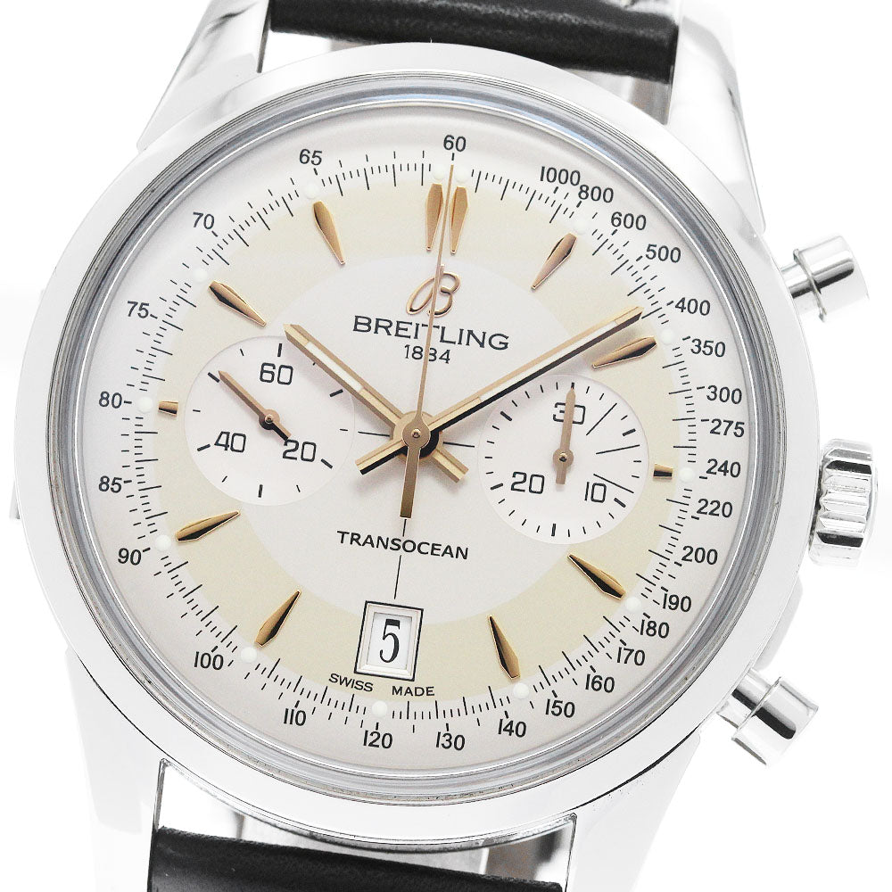 BREITLING Transocean AB0154 Chronograph beige Dial Automatic Men's Watch_837918