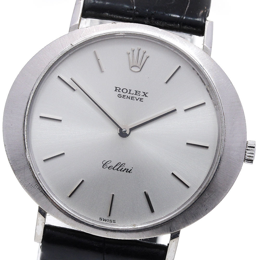 ROLEX Cellini 3758 K18WG cal.1600 Silver Dial Hand Winding Men's Watch_837925