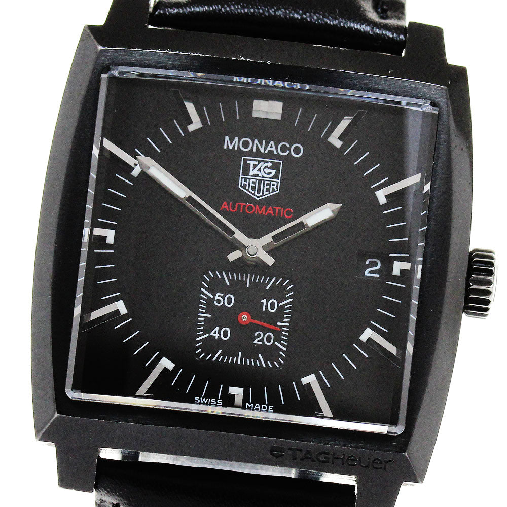 TAG HEUER Monaco WW2119 Small Second Date Black Dial Automatic Men's_838001