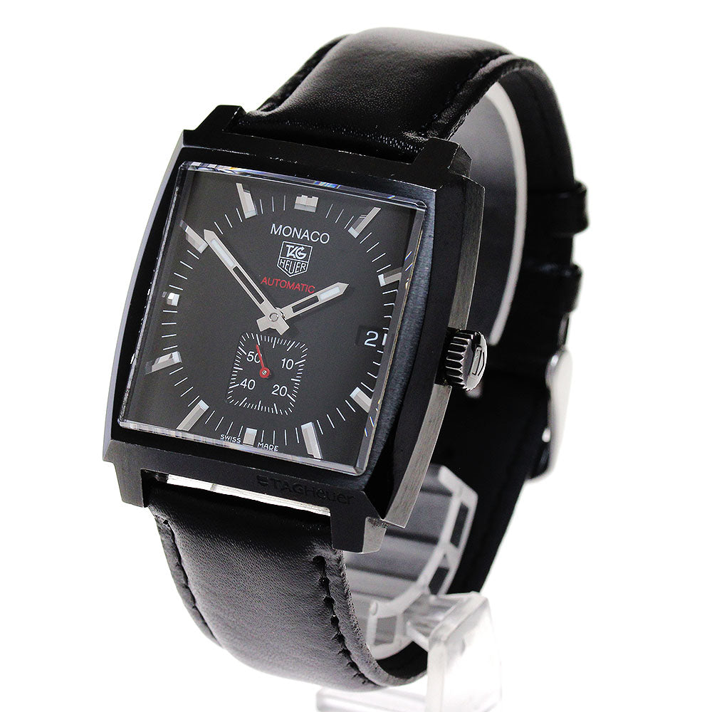 TAG HEUER Monaco WW2119 Small Second Date Black Dial Automatic Men's_838001