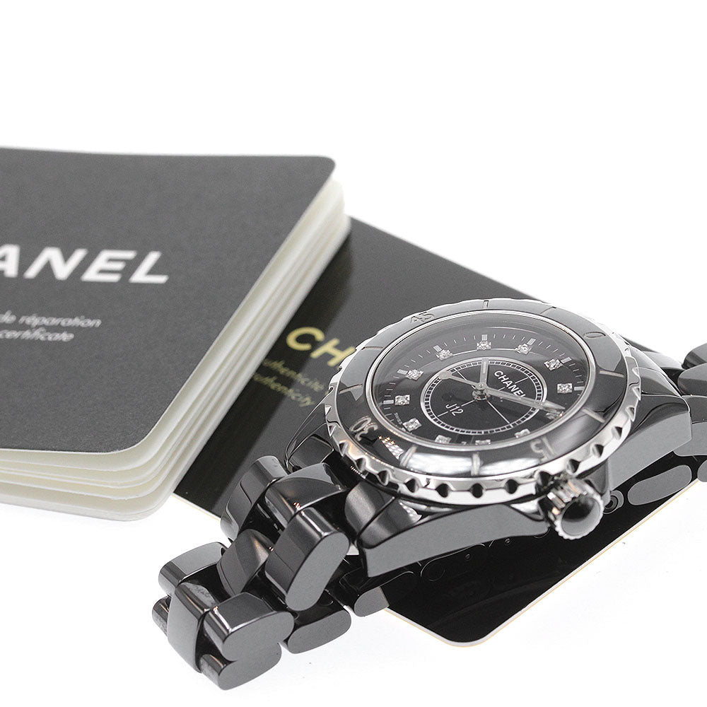CHANEL J12 H1625 Black ceramic 12P diamond black Dial Quartz Ladies Watch_838055