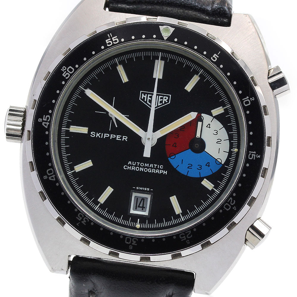 TAG HEUER skipper 11063V Chronograph Date black Dial Hand Winding Men's_838178