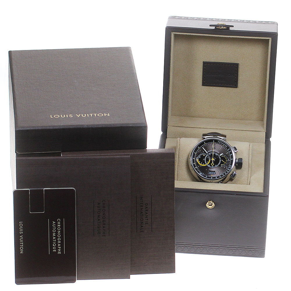 LOUIS VUITTON Tambour Q102L Chronograph Voyage Brown Dial Automatic Men's Watch_838233