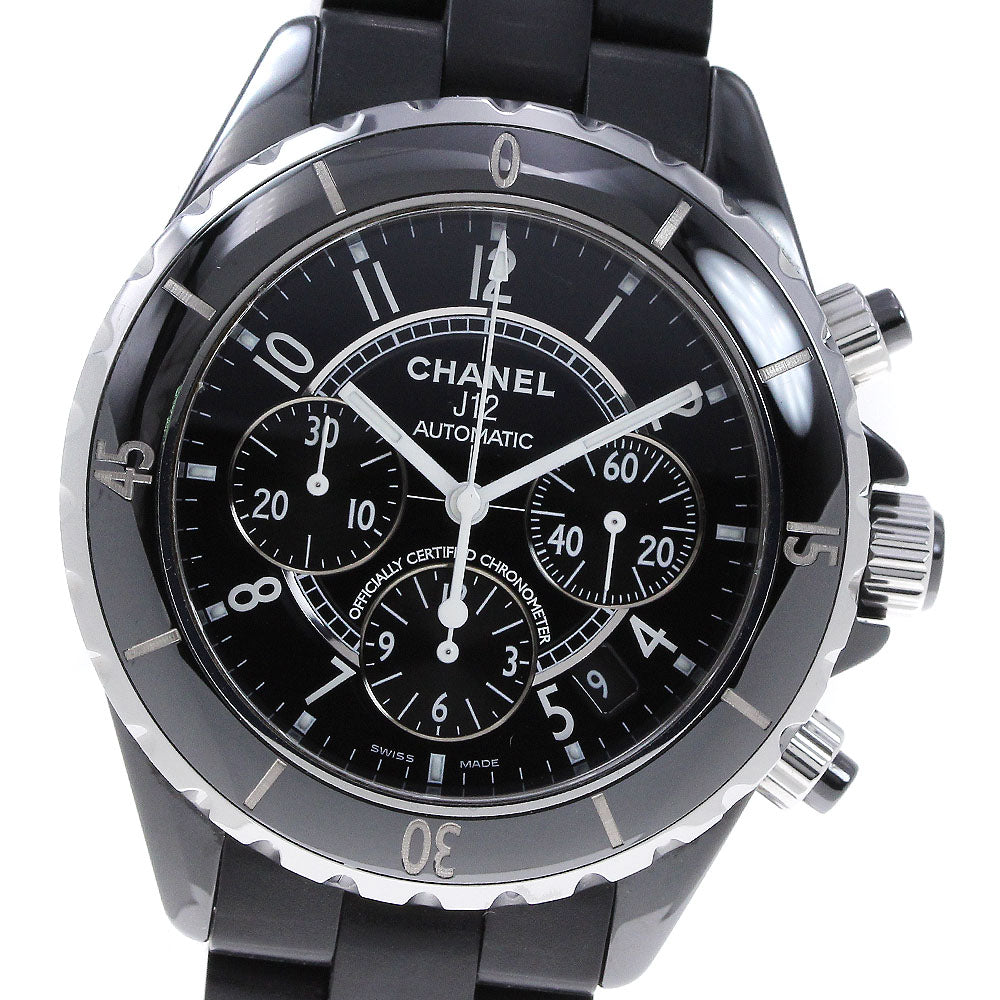 CHANEL J12 H0939 Black ceramic chronograph black Dial AT Men's Watch_838318