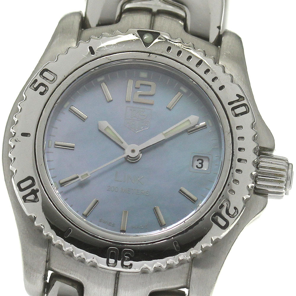 TAG HEUER Link WT141G Date Blue shell Dial Quartz Ladies Watch_838414