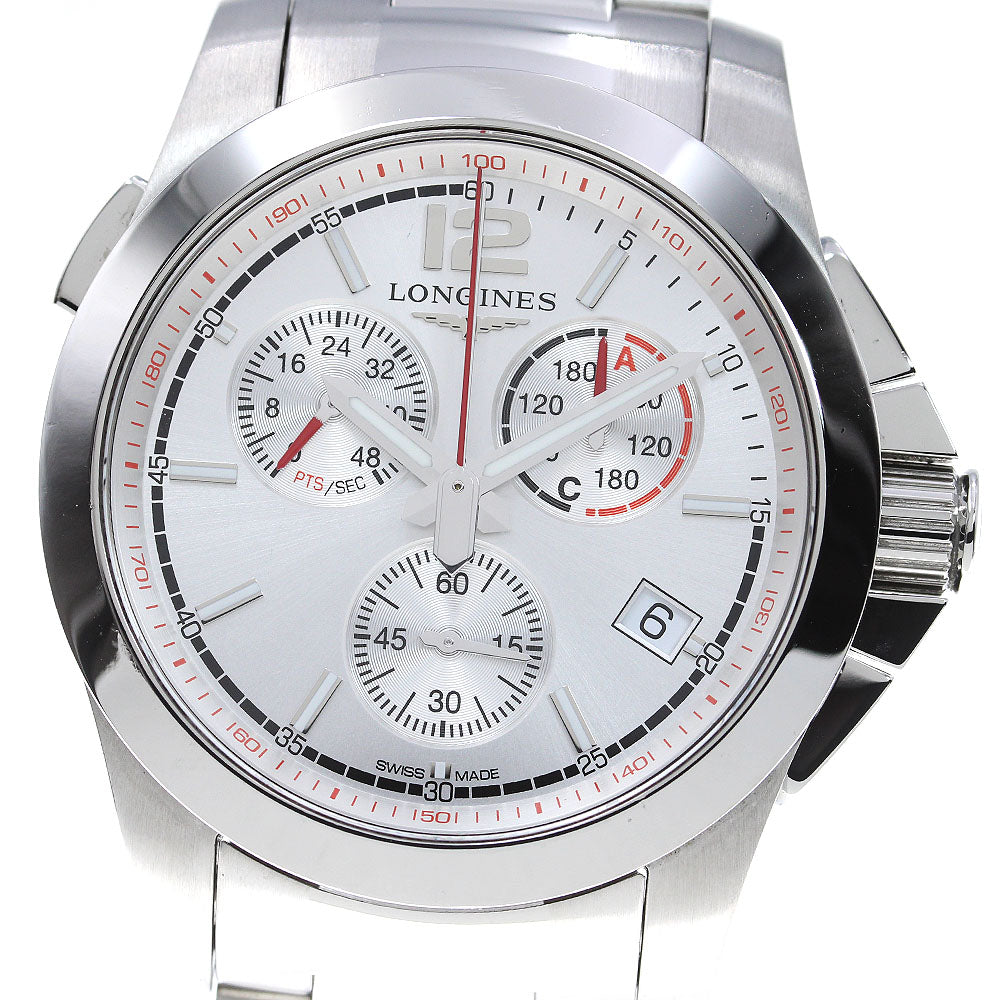 LONGINES Conquest jumping L3.701.4 Chronograph Silver Dial Quartz Men's_838469