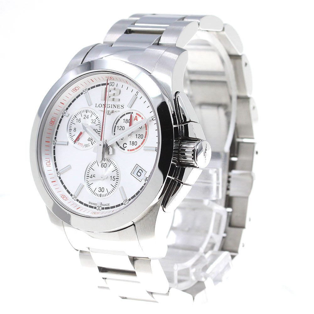 LONGINES Conquest jumping L3.701.4 Chronograph Silver Dial Quartz Men's_838469