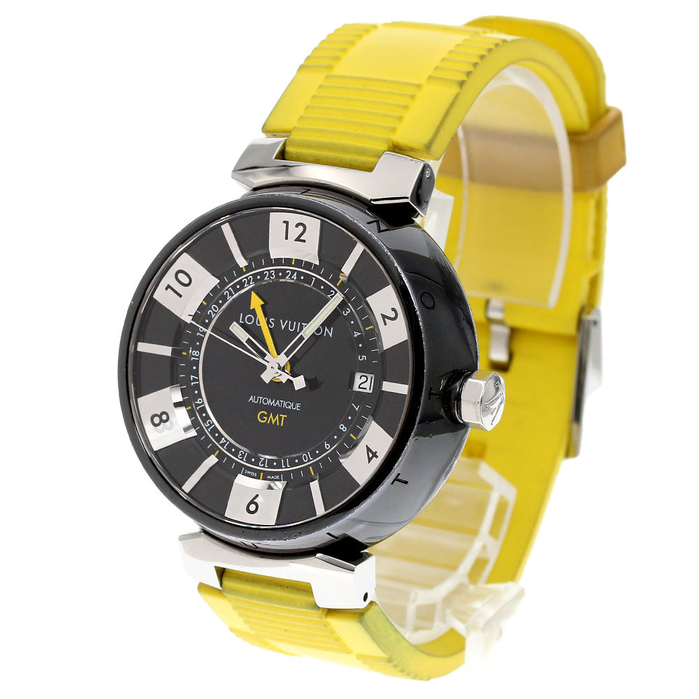 LOUIS VUITTON Tambour in Black Q113K GMT date Black / Silver Dial Automatic Men's Watch_838509