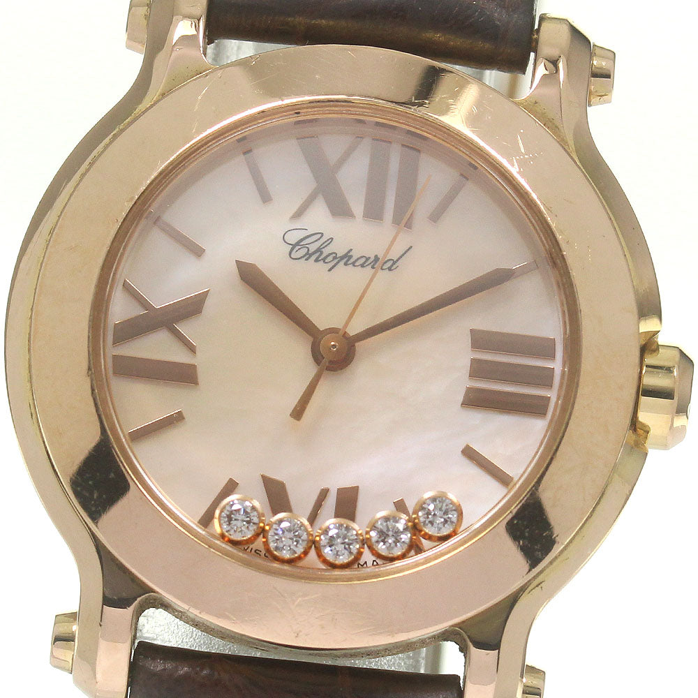 Chopard Happy sports 4189 18K Pink Gold White shell Dial Quartz Ladies Watch_838551