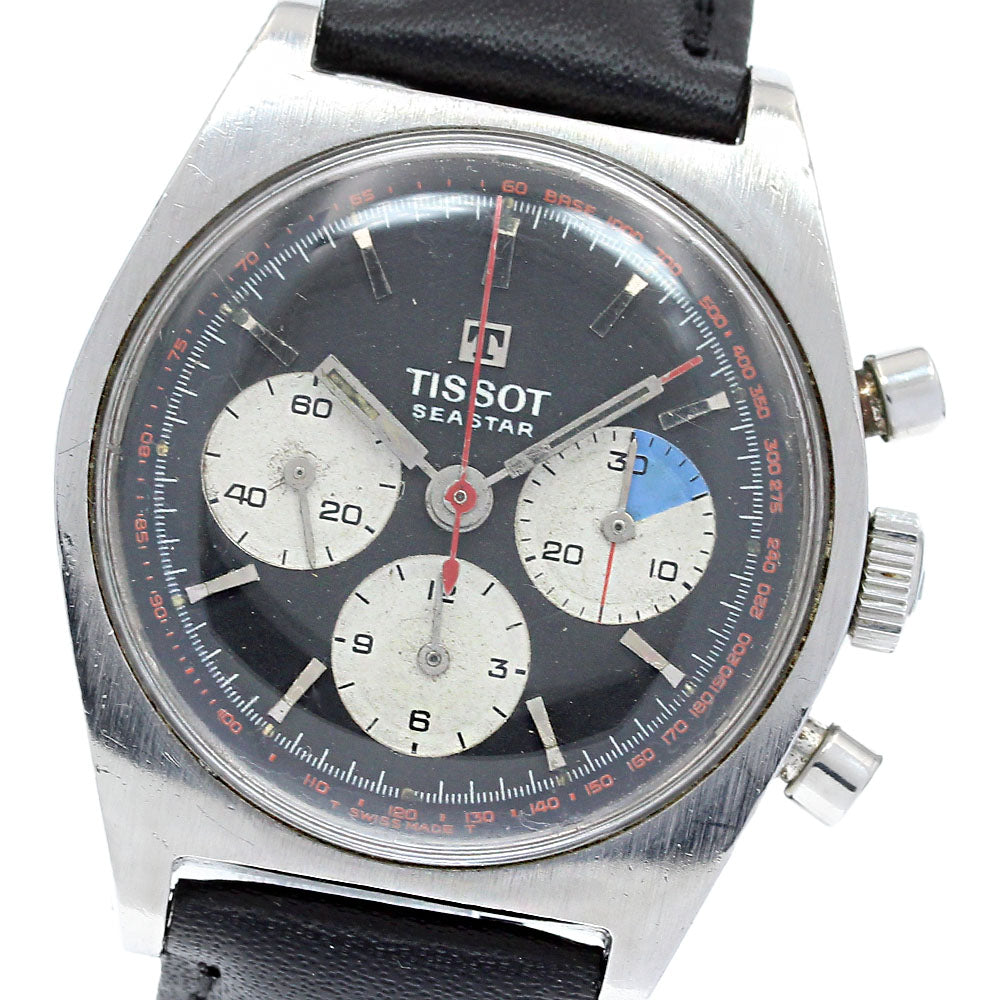 TISSOT Sea star ｗ-24234 Chronograph black Dial Hand Winding Men's Watch_838562