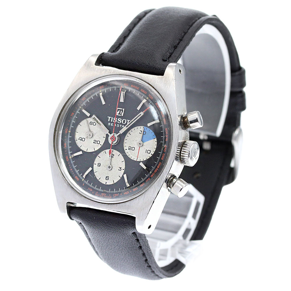 TISSOT Sea star ｗ-24234 Chronograph black Dial Hand Winding Men's Watch_838562