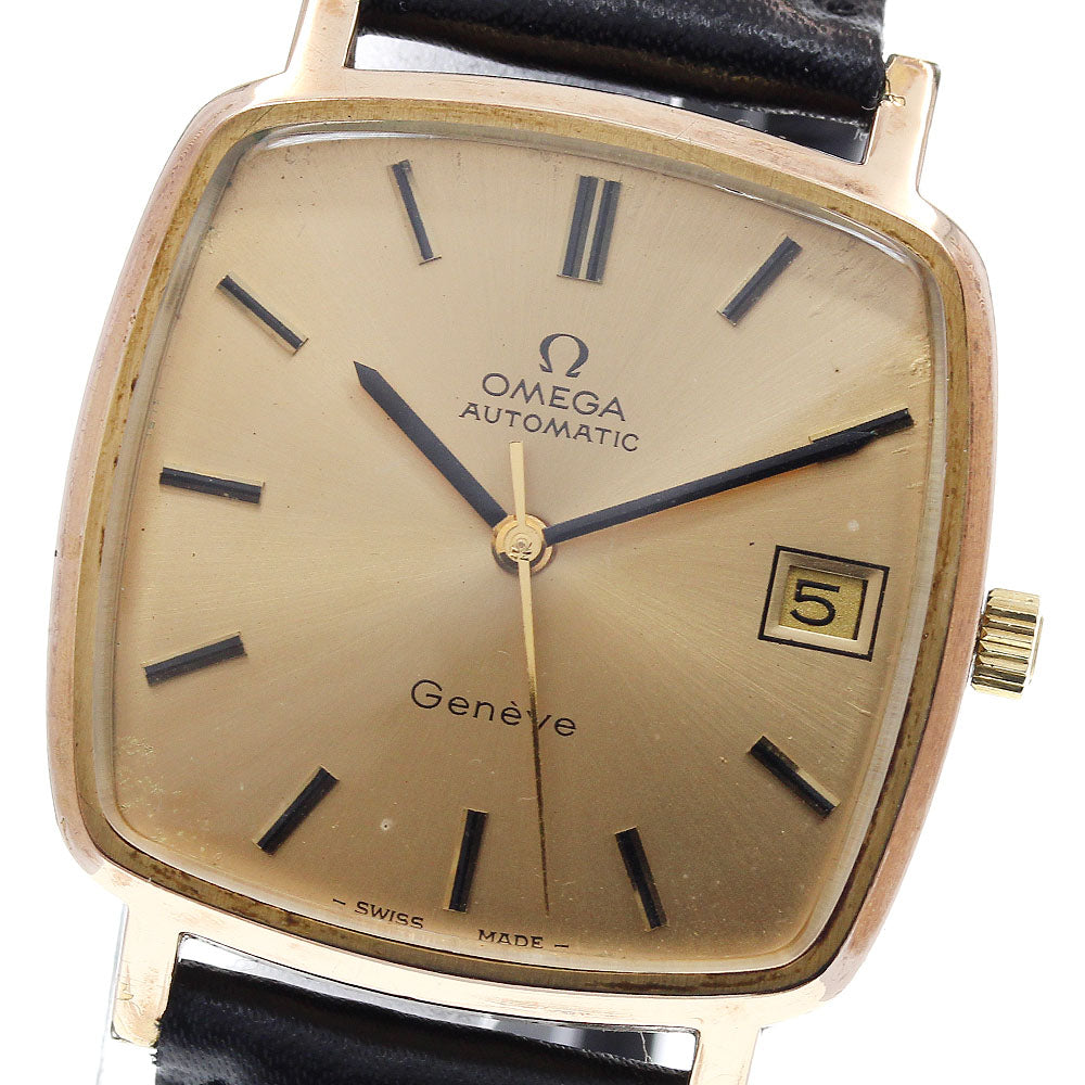 OMEGA Geneve 162.0060 Square Date cal.1012 Gold Dial Automatic Men's_838603