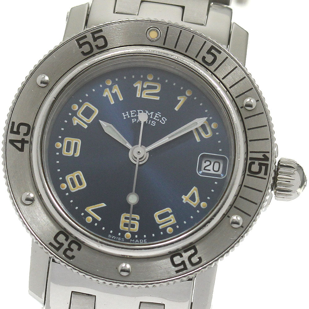 HERMES Clipper diver CL5.210 Date Navy Dial Quartz Ladies Watch_838674