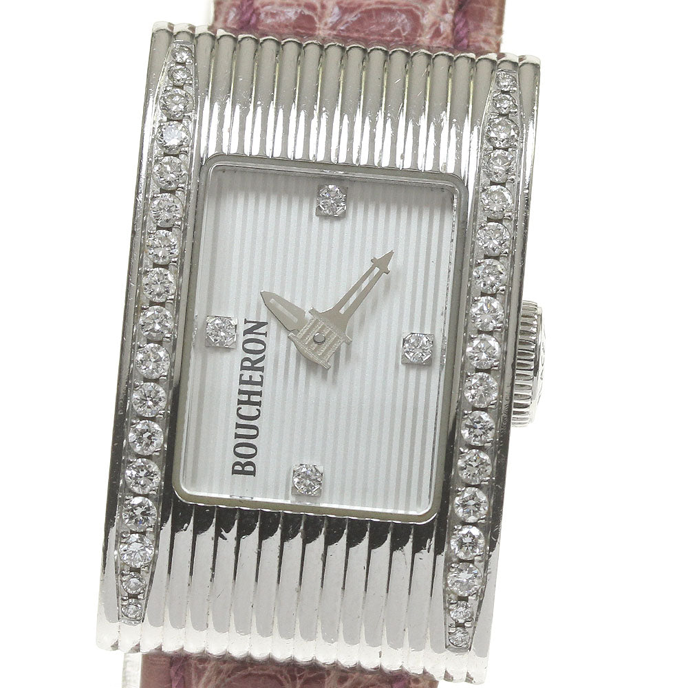 Boucheron Reflation 4P diamond bezel Silver Dial Quartz Ladies Watch_838701