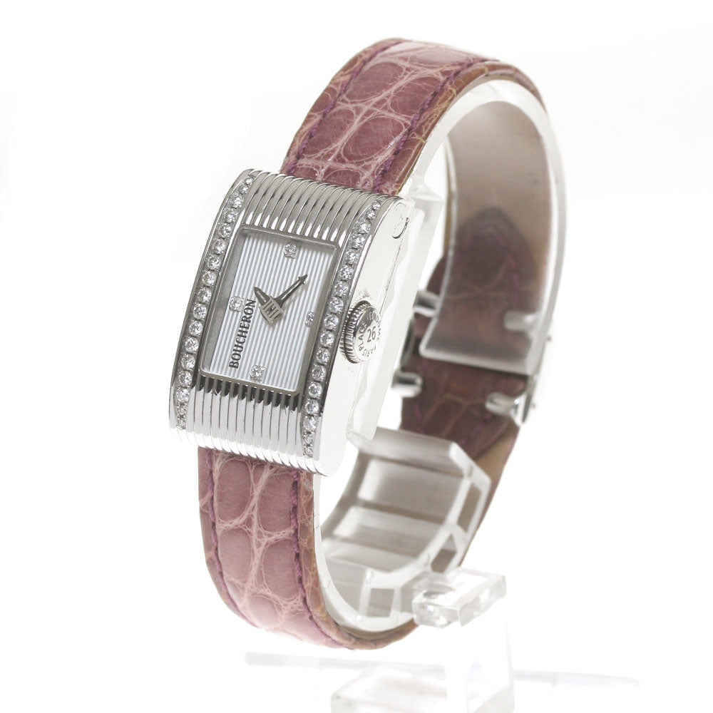 Boucheron Reflation 4P diamond bezel Silver Dial Quartz Ladies Watch_838701
