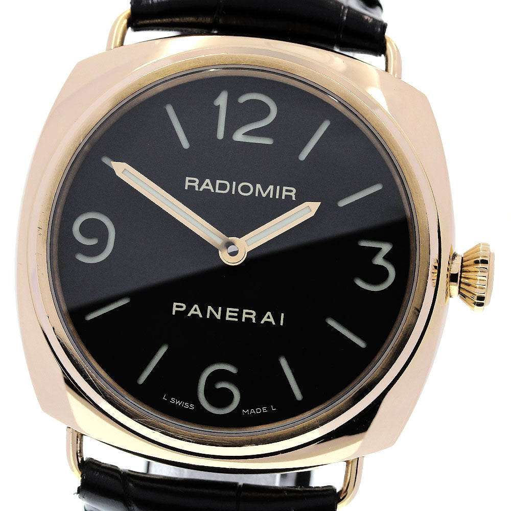 PANERAI Radiomir base PAM00231 18K Pink Gold black Dial Hand Winding Men's Watch_838719