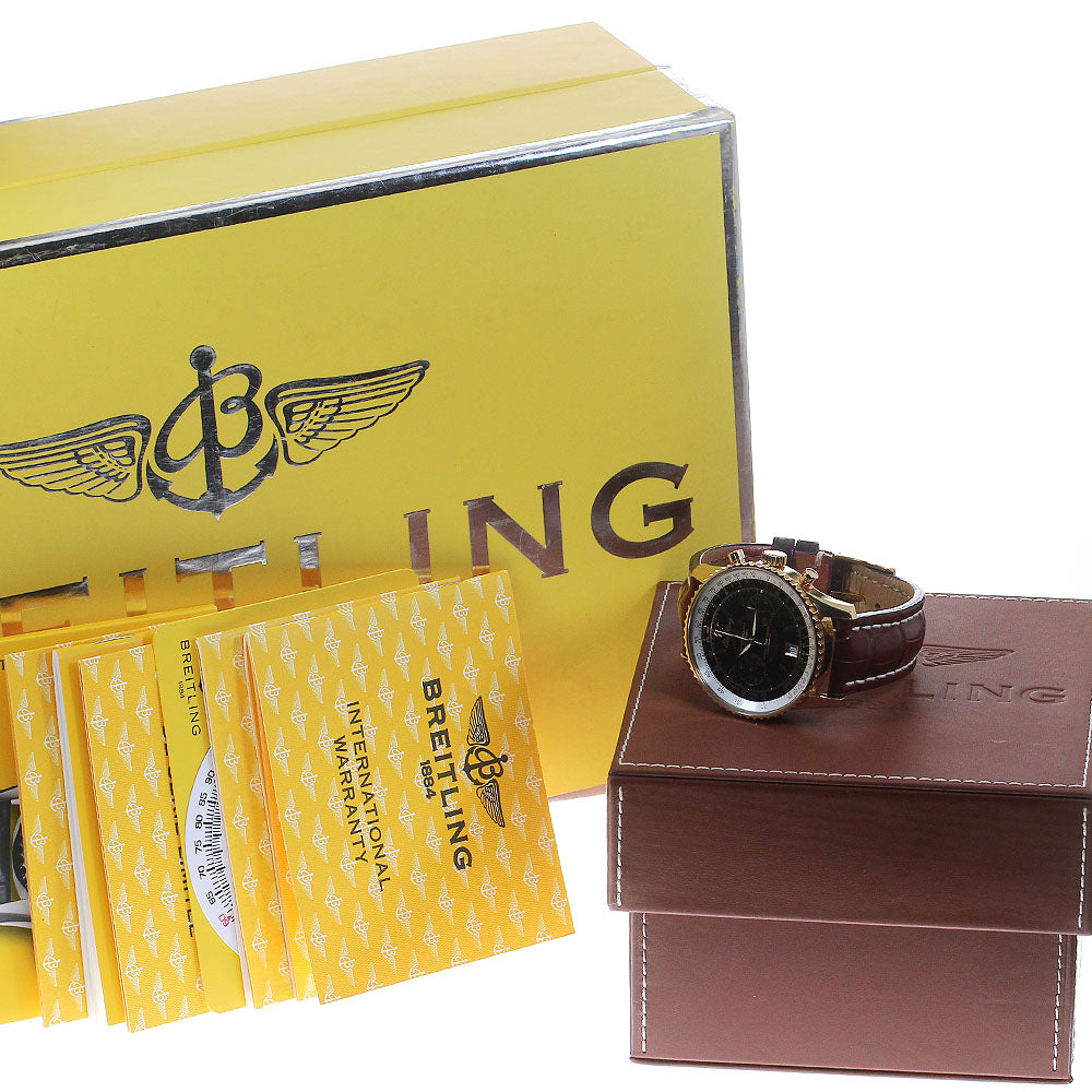 BREITLING Montbrillant Edition H48330 K18PG Limited to 250 pieces black Dial Hand Winding Men's Watch_838729