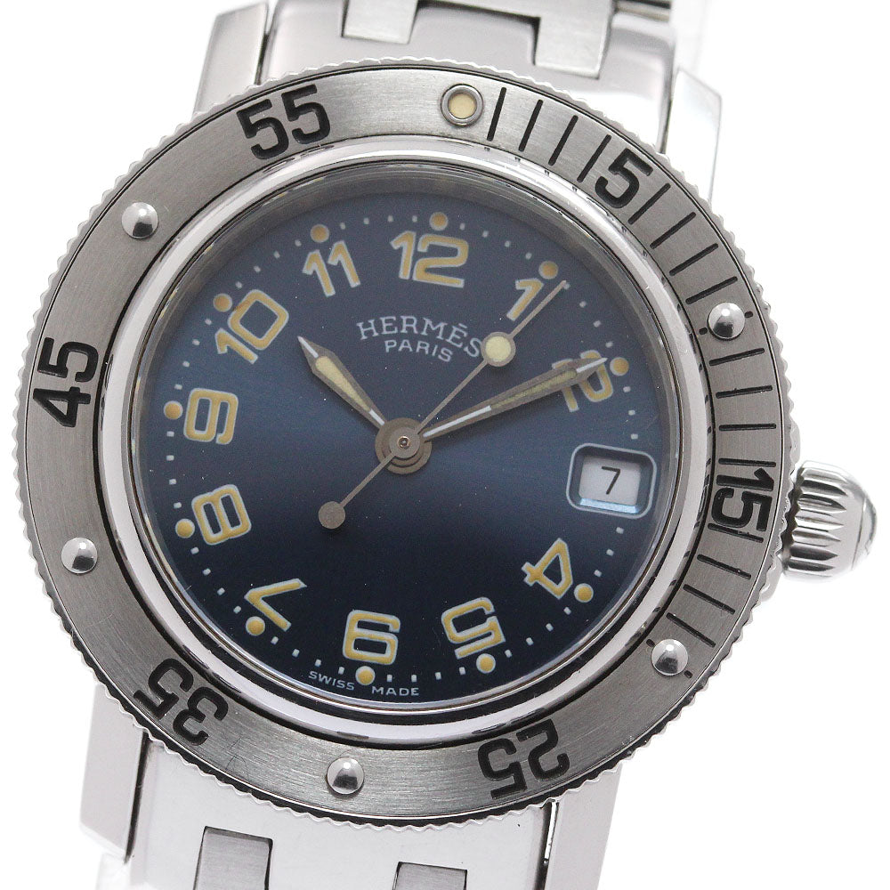 HERMES Clipper diver CL5.210 Date Navy Dial Quartz Ladies Watch_838794