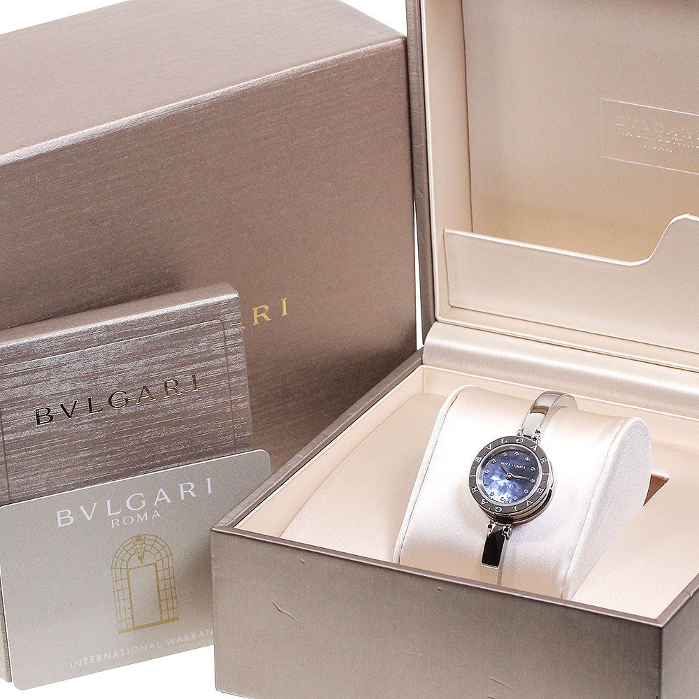 BVLGARI B-ZERO1 BZ23S 12P diamond Blue shell Dial Quartz Ladies Watch_839096