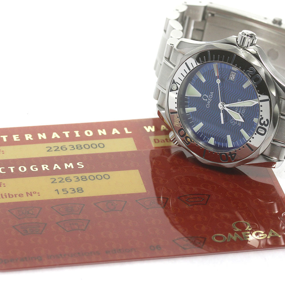 OMEGA Seamaster300 2263.80 Date blue Dial Quartz Boy's Watch_839151