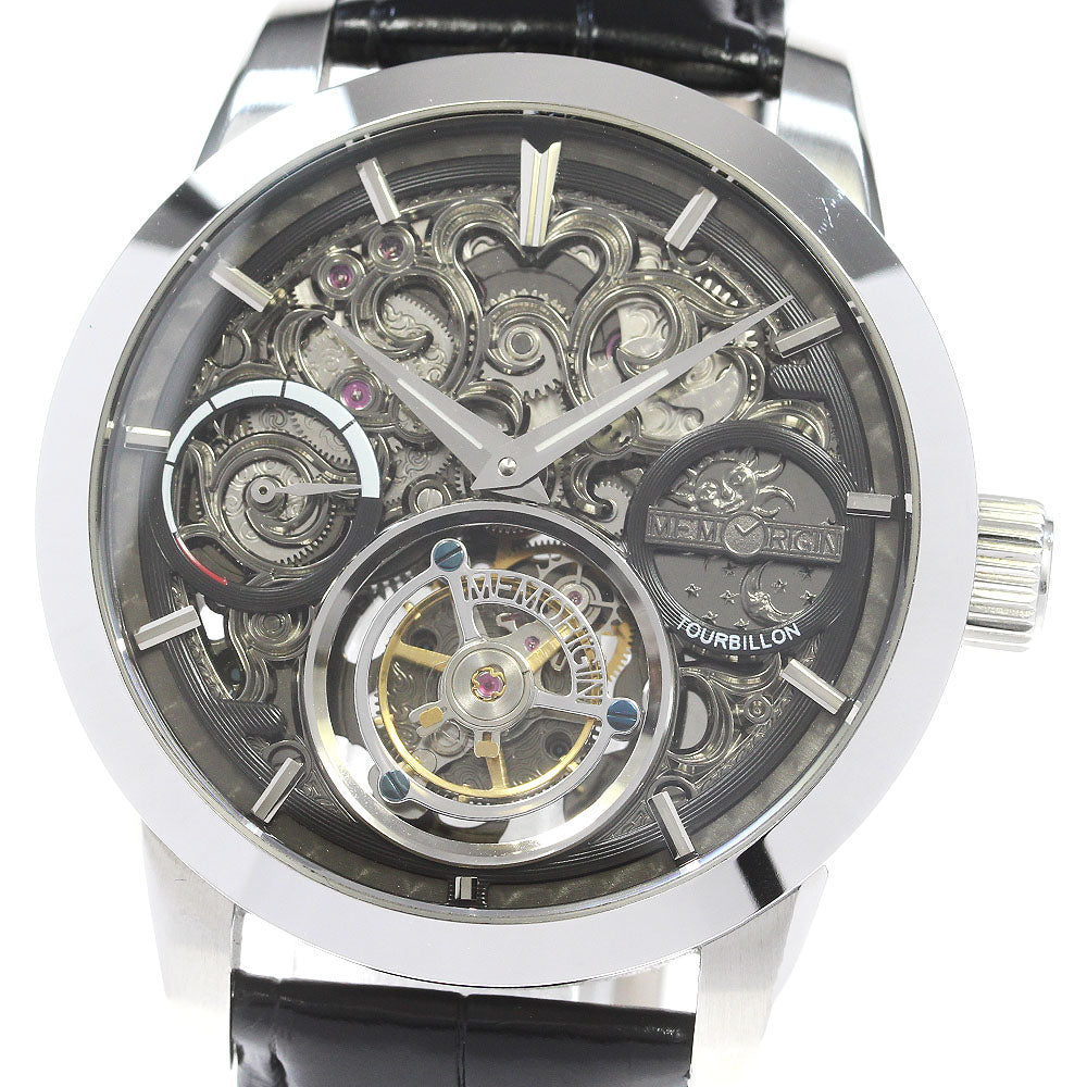 MEMORIGIN Navigator Manufacture MO1005G Tourbillon skeleton Dial Hand Winding Men's Watch_839175