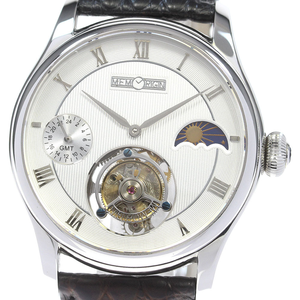 MEMORIGIN travelers MO1001G Tourbillon Moon Phase GMT white Dial Hand Winding Men's Watch_839177