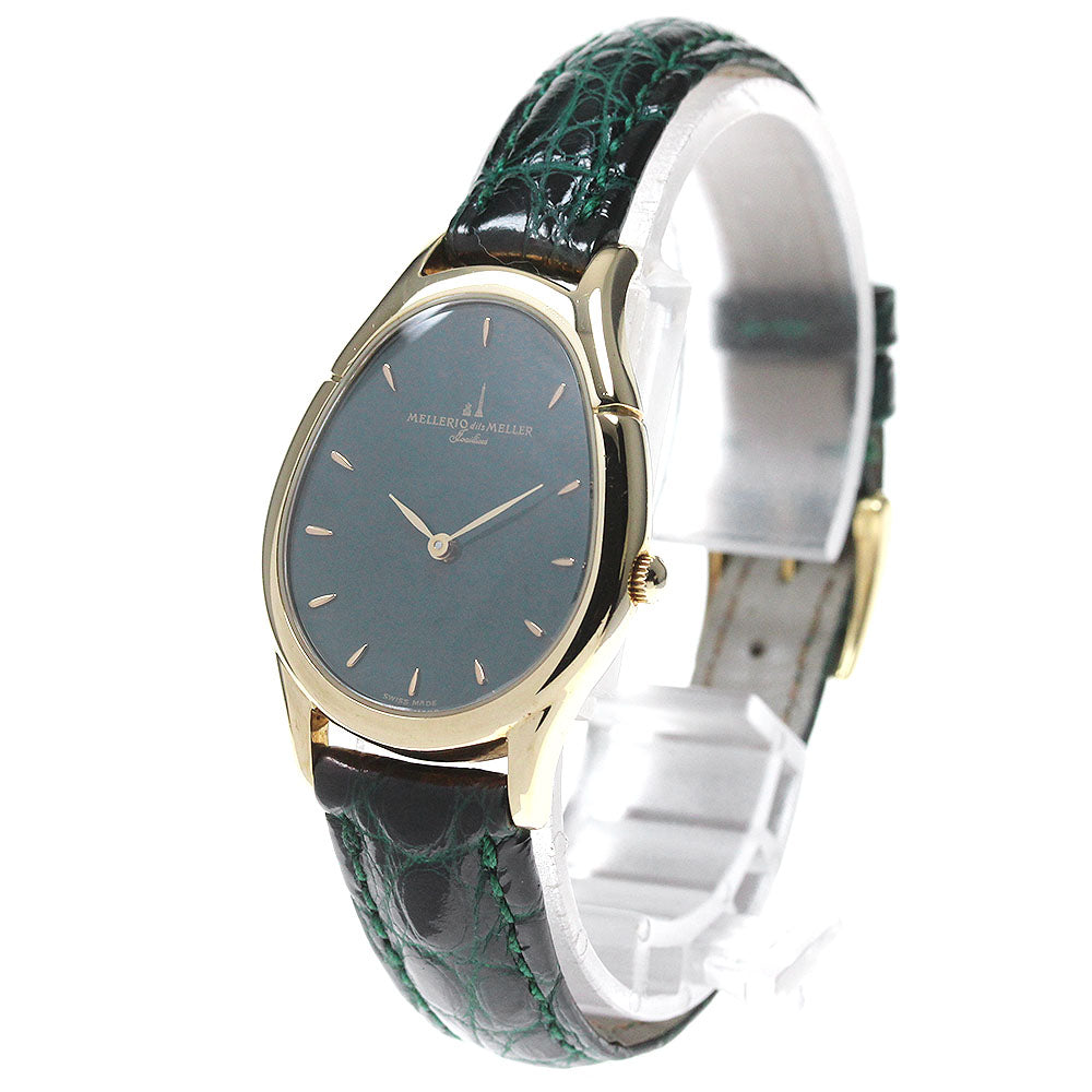 MELLERIO dits MELLER Lanuf 18K Yellow Gold green Dial Quartz Ladies Watch_839246